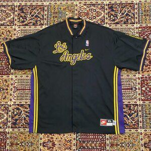 Vintage Y2K Nike Los Angeles Lakers Rewind Retro NBA Warm-Up Shooting Shirt
